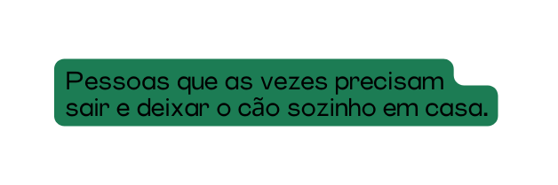 Pessoas que as vezes precisam sair e deixar o cão sozinho em casa